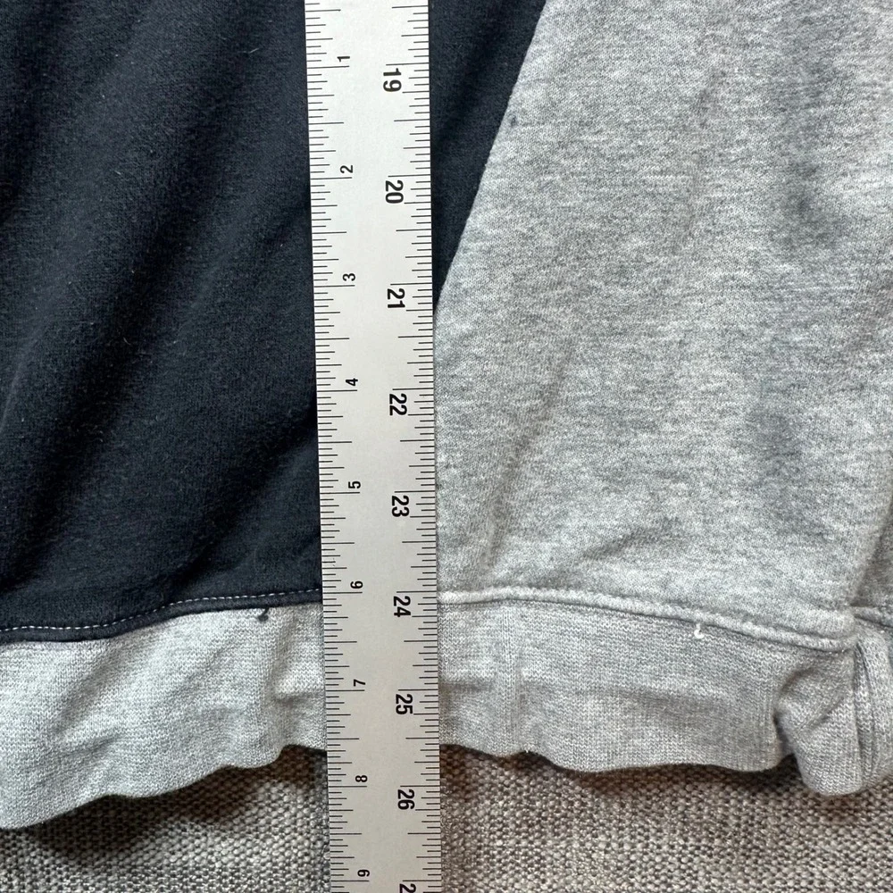 Nike Sweatshirt Womens XL Black White Grey  Cinch Hem Colorblock Logo